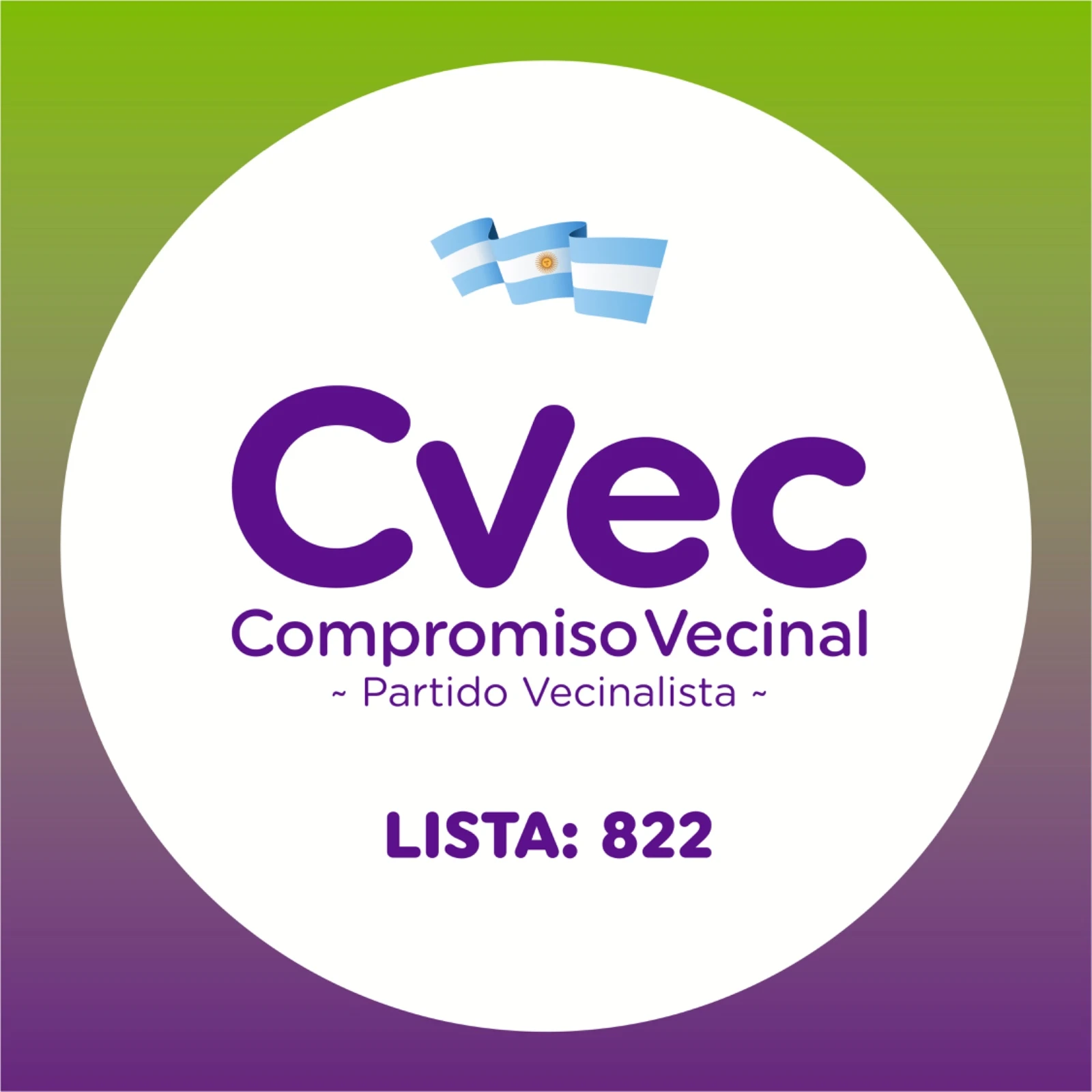 Logo de Compromiso Vecinal – Partido Vecinalista, Lista 822